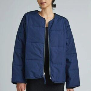Everlane The ReNew Quilted Cotton Liner Puffer Jacket White cotton
